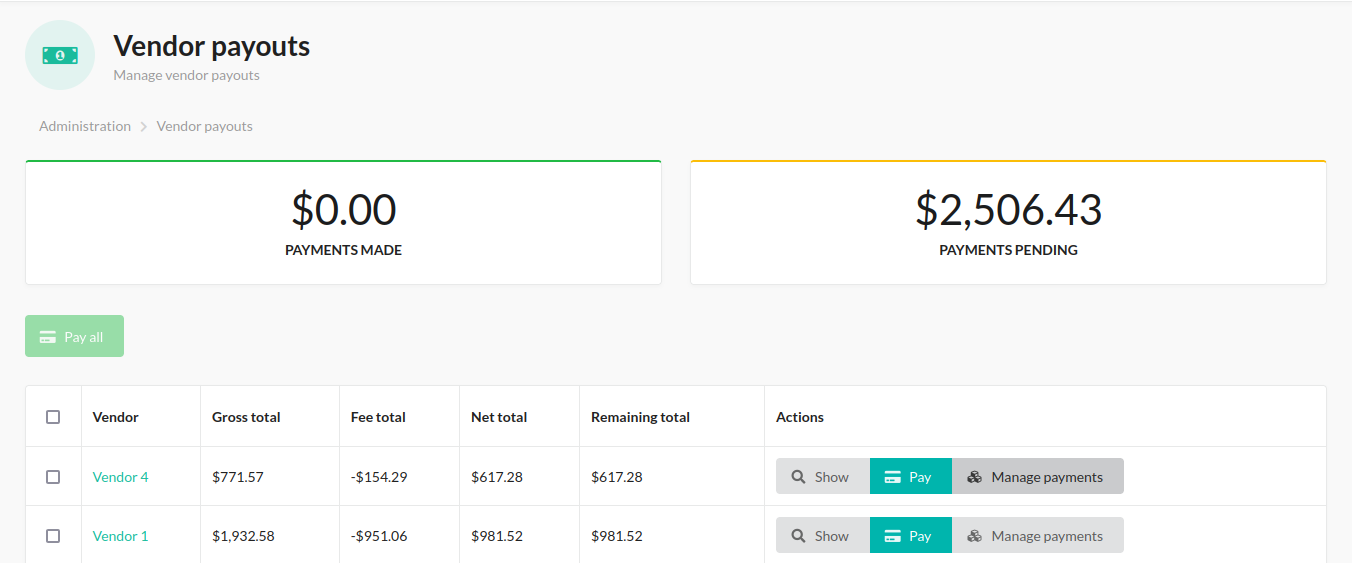 VendorPayout